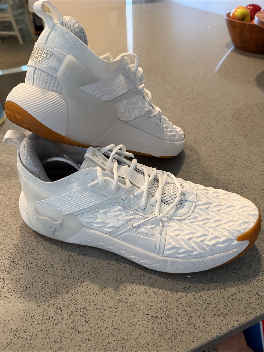 Under Armour White and Gum Training Sneakers